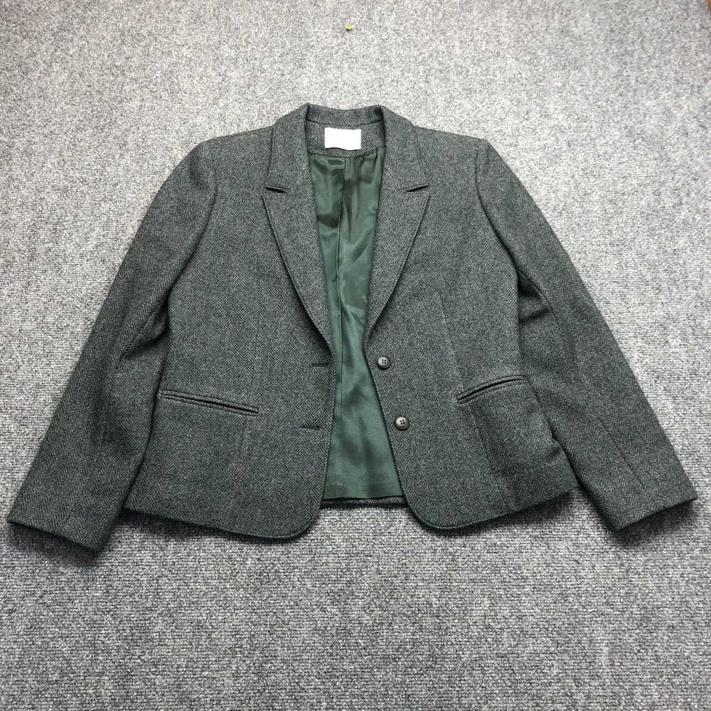 Vintage Pendleton Blazer Womens Medium Gray Wool Two Button Made In USA